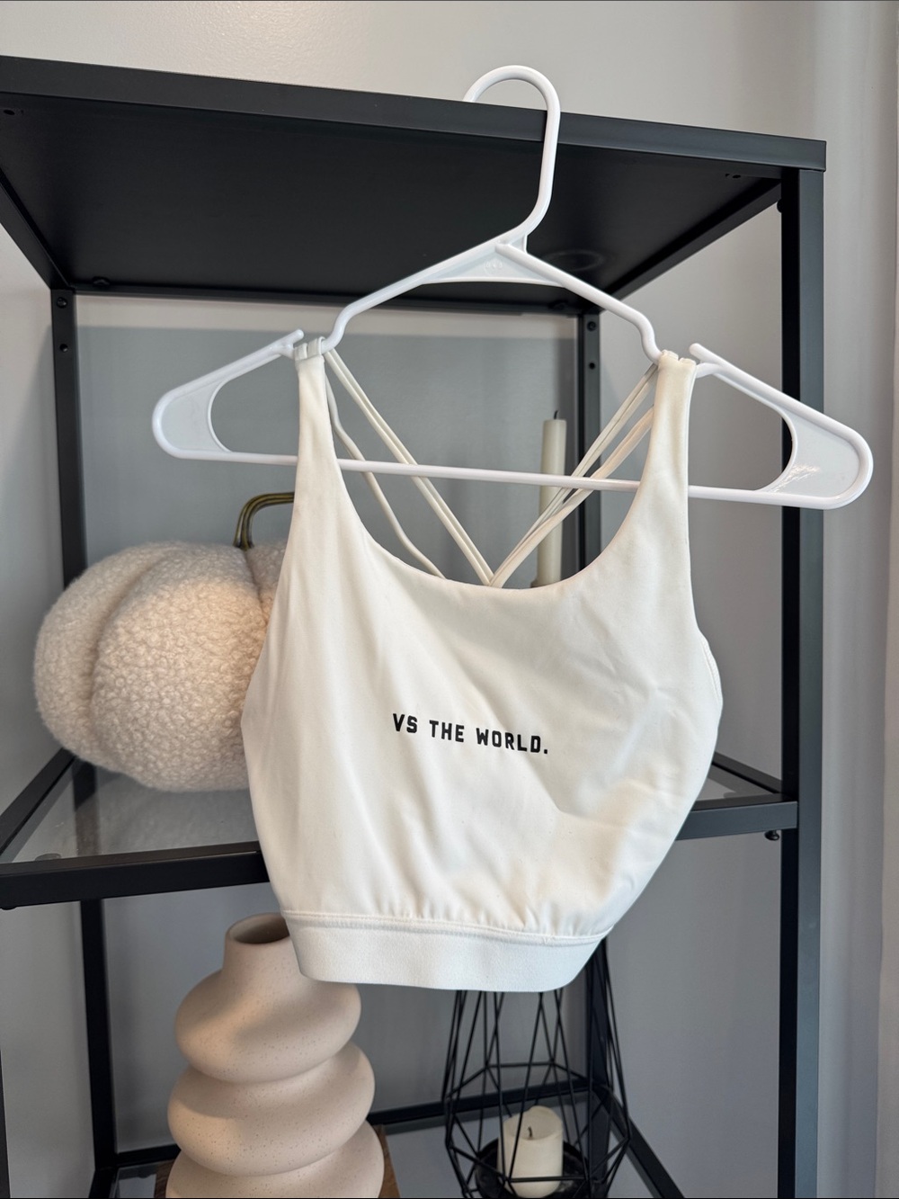 100.VS The World White Cropped Sports Bralette